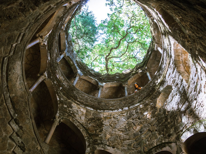 Sintra initiation well view from bottom, an essential Sintra day trip experience.