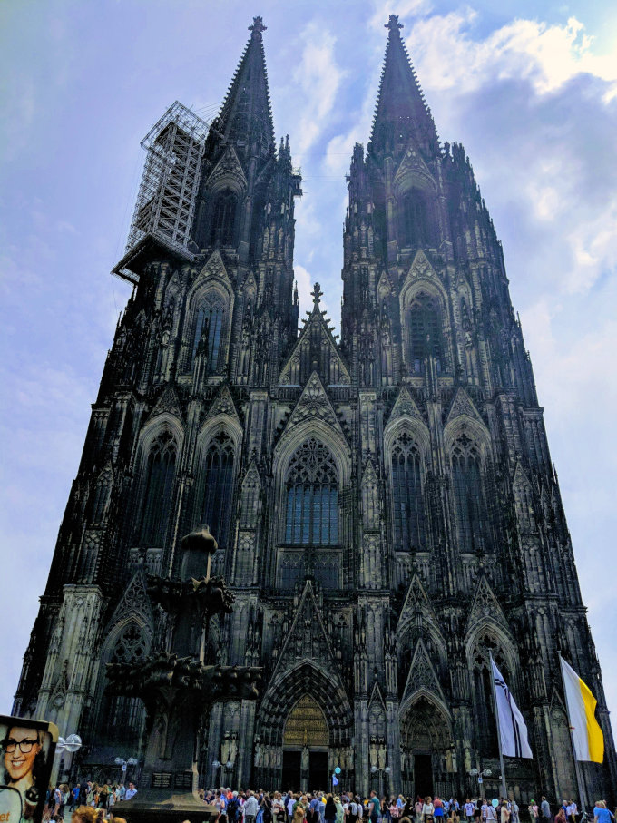 Cologne Cathedral Exterior with Gothic architecture details.