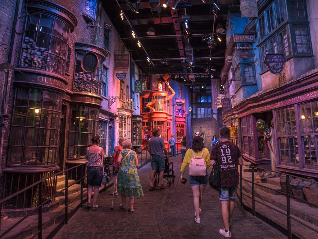 Inside Diagon Alley studio at Warner Bros Making of Harry Potter.