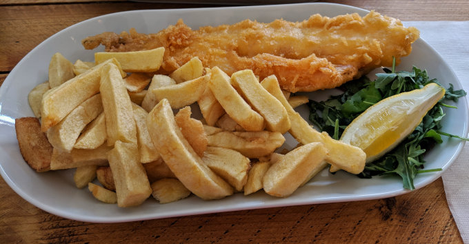 Fish and chips from a London chippie