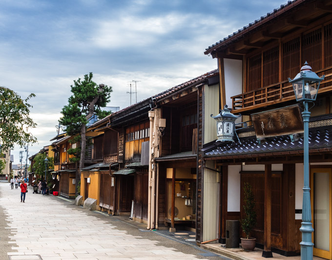 Nishi Chaya street view, Kanazawa Japan.