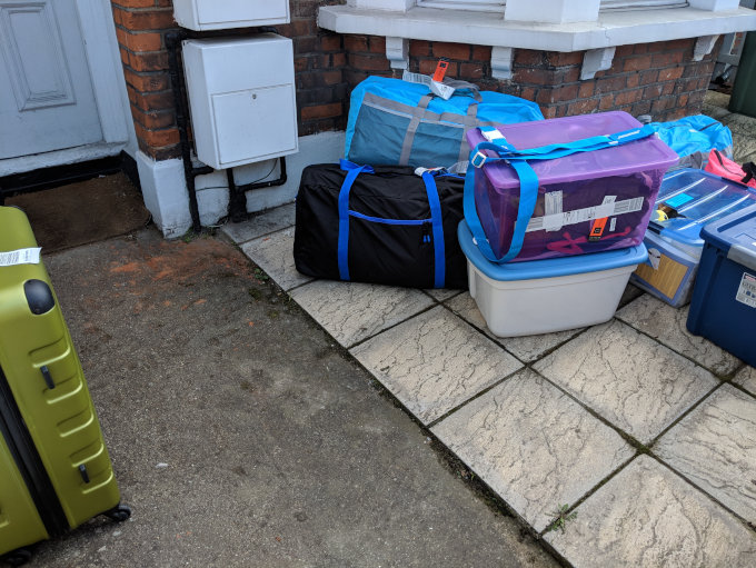 Luggage we used to downsize before moving abroad