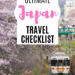 Ultimate Japan Travel Checklist - train with cherry blossoms around track