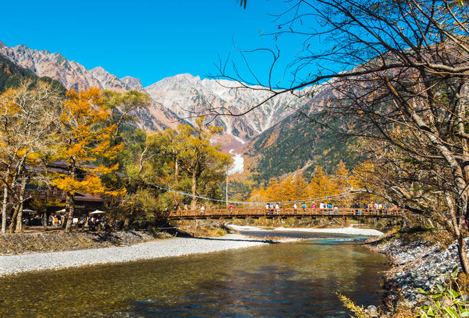 Kappa Bridge, one of the most iconic places in Japanese Alps hiking.