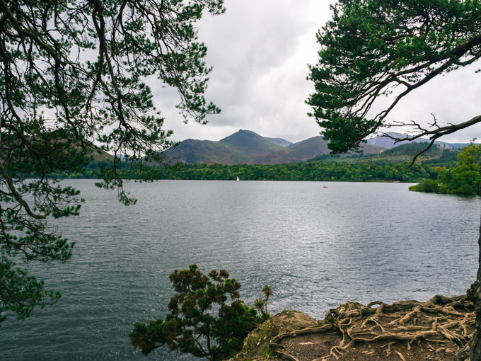 View of Keswick Derwent Water from coast.