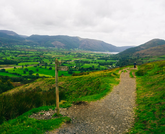 Latrigg walk signpost path.