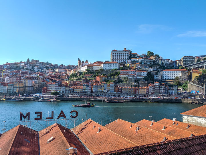 View of Porto skyline from across river.