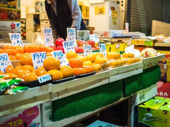 Nara day trip to Higashimuki shopping arcade fruit stand