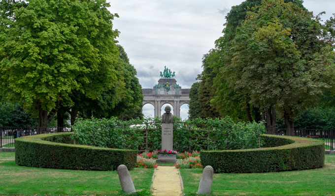 Landscaped garden of Cinquantenaire in Brussels.