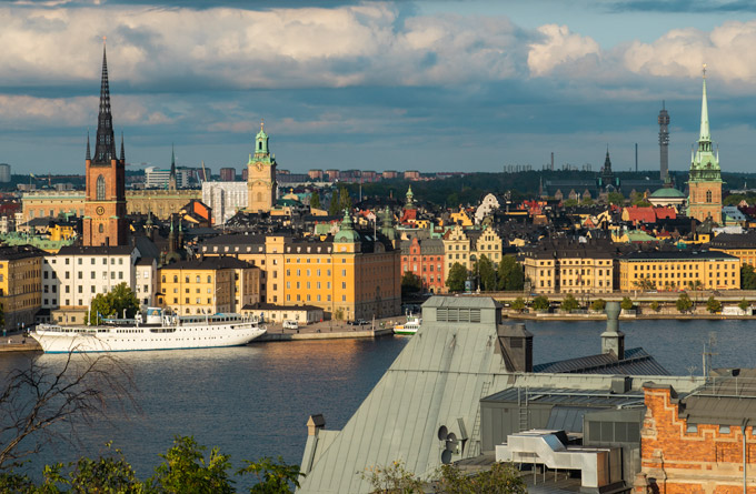 Stockholm Skinnarviksberget Overlook At Sunset.