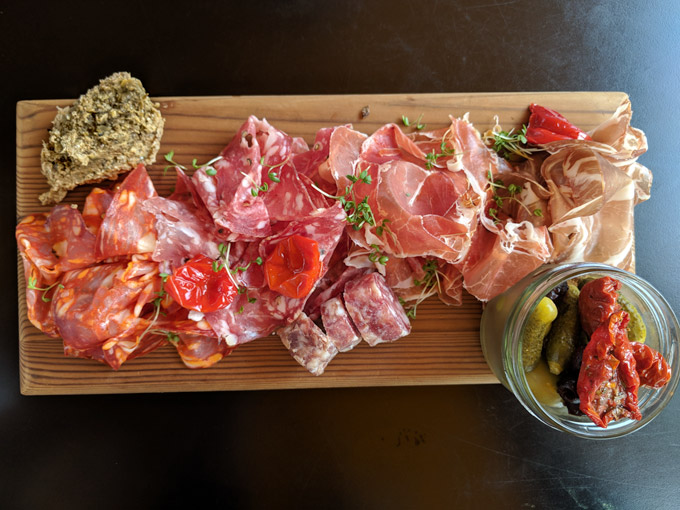 Stockholm Urban Deli Nytorget cured meats board.