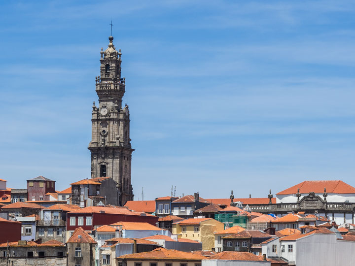 View of Clergios Tower from Porto Cathedral.