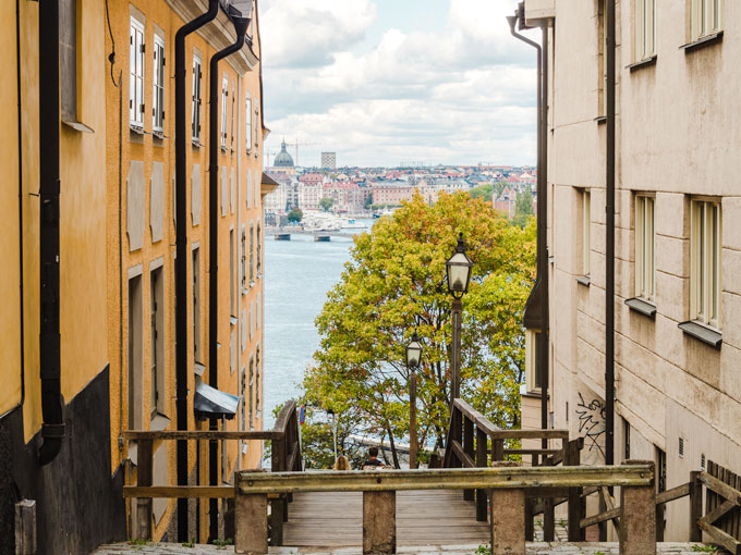 Stockholm photo spots overlooking the city skyline and waterway.