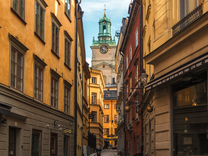 Stockholm photo spots in Gamla Stan with clock tower