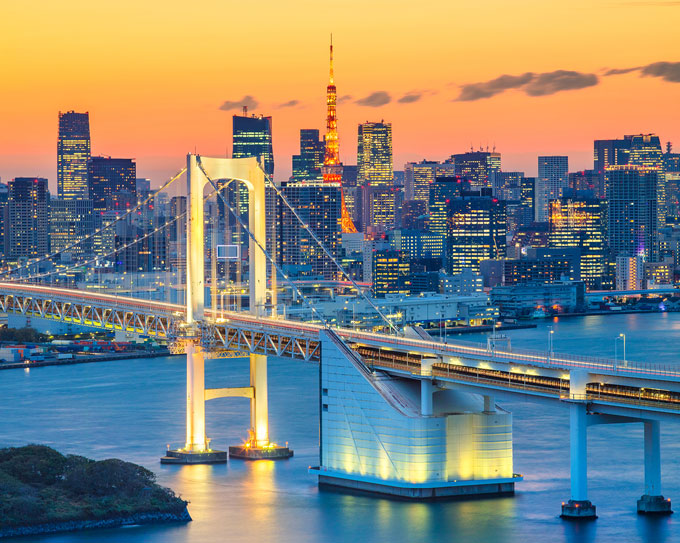 Tokyo Rainbow Bridge, an iconic city view in this 5 day Japan itinerary.