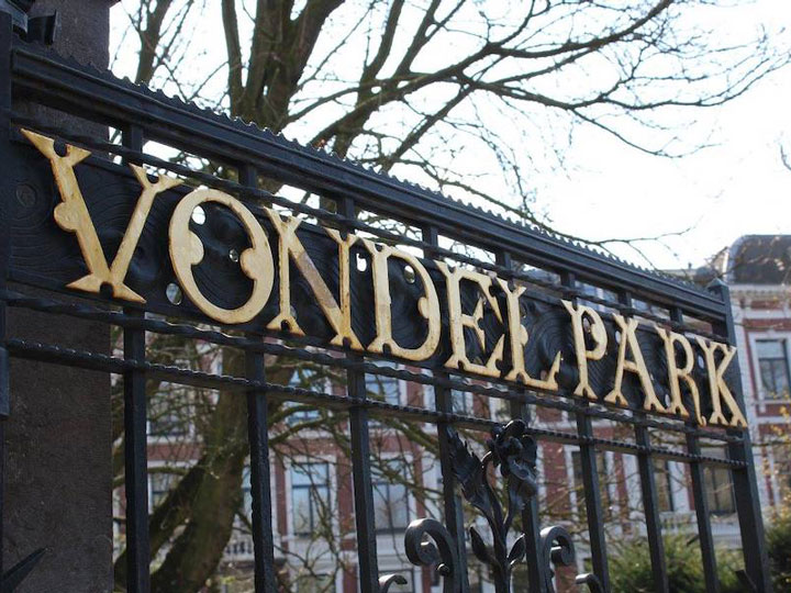 Amsterdam Vondelpark sign.