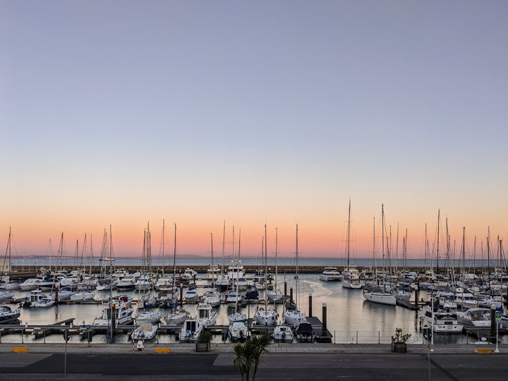 Cascais Marina at sunset.