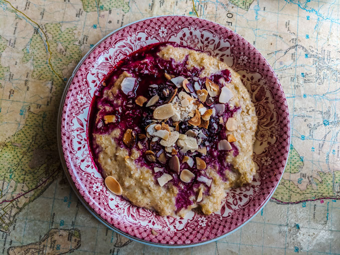 Porridge at Spoon, the famous Edinburgh Harry Potter cafe.