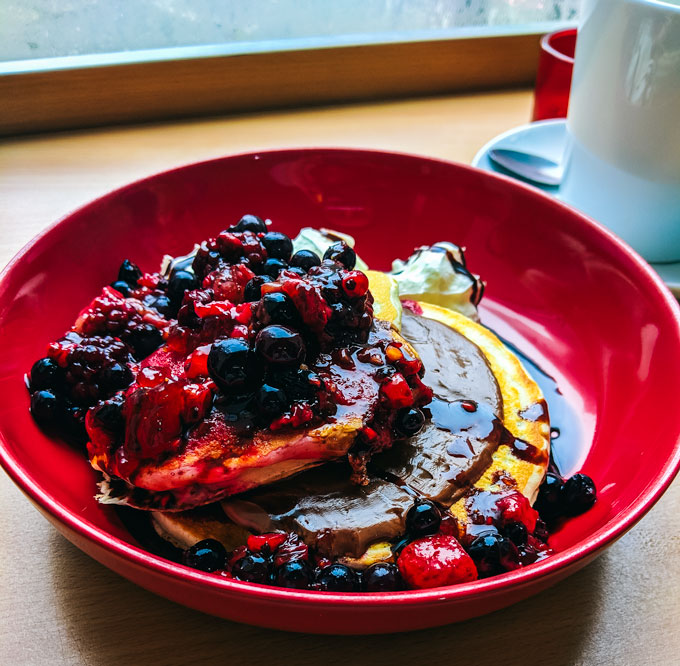 Pancake breakfast at Treehouse Cafe: Where to Eat in Edinburgh for the best pancakes.